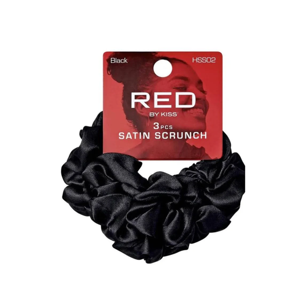 RED SATIN SCRUNCHIE 3PK | HSS02