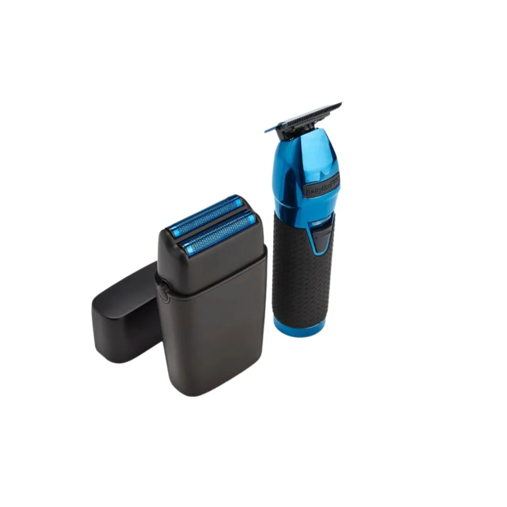 BABYLISSPRO LIMITEDFX TRIMMER & DOUBLE-FOIL SHAVER BLACK & BLUE | FXDUOFS2TBL