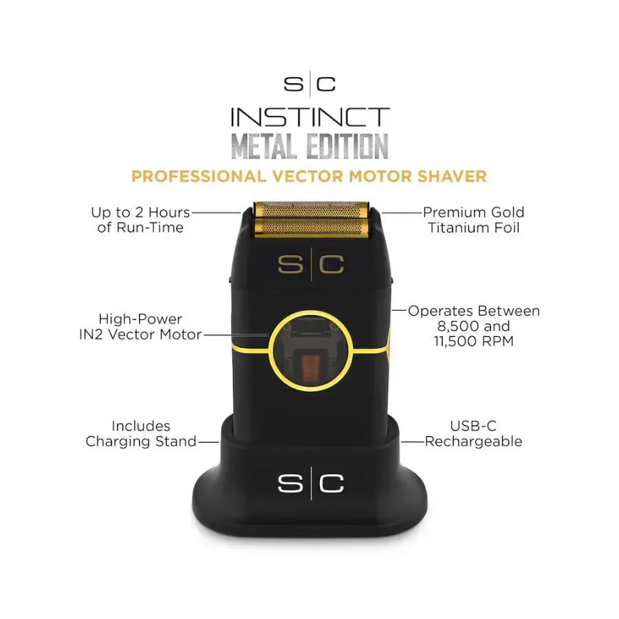 STYLECRAFT INSTINCT BLACK METAL SHAVER | SC807B