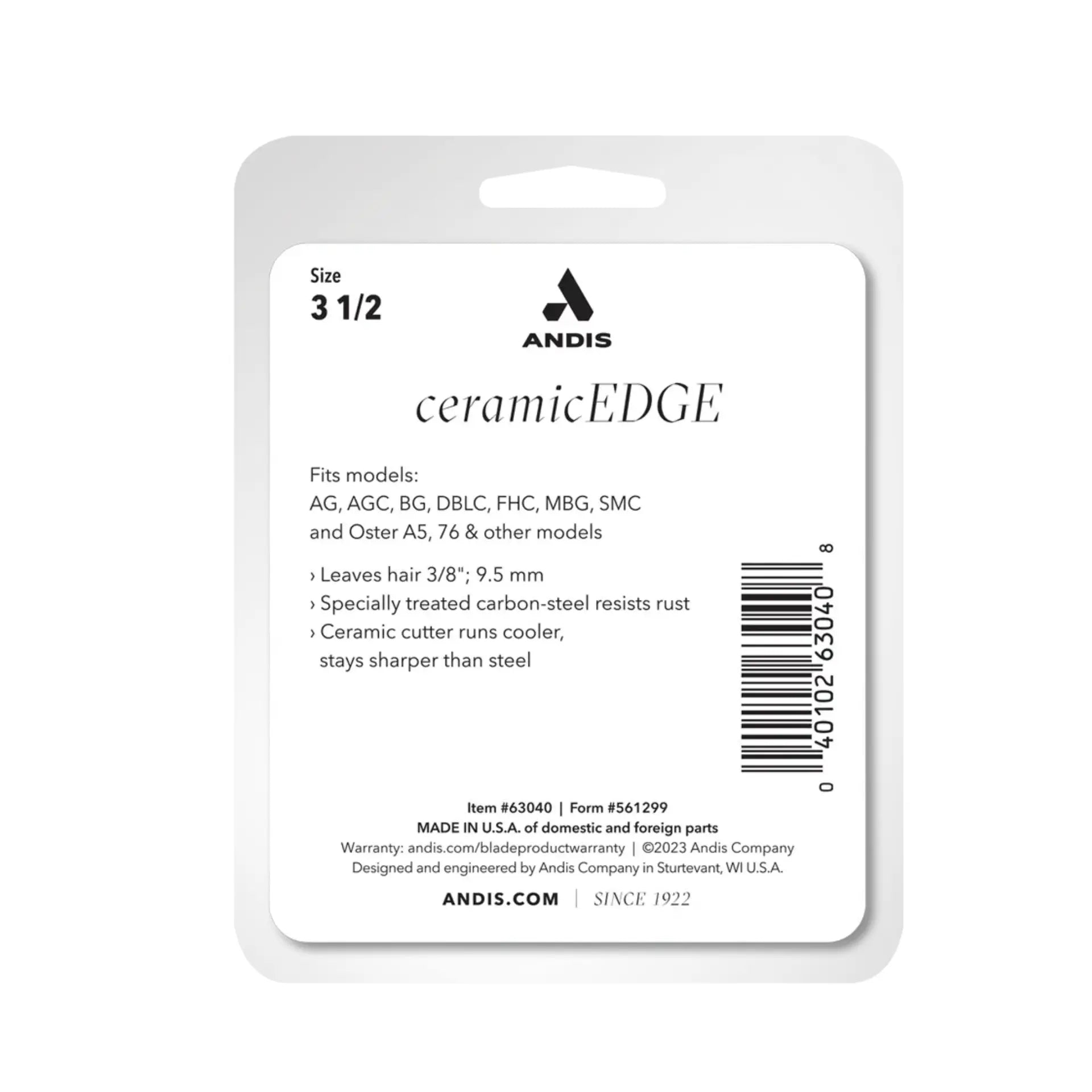 ANDIS CERAMICEDGE BLADE #3-1/2 | 63040