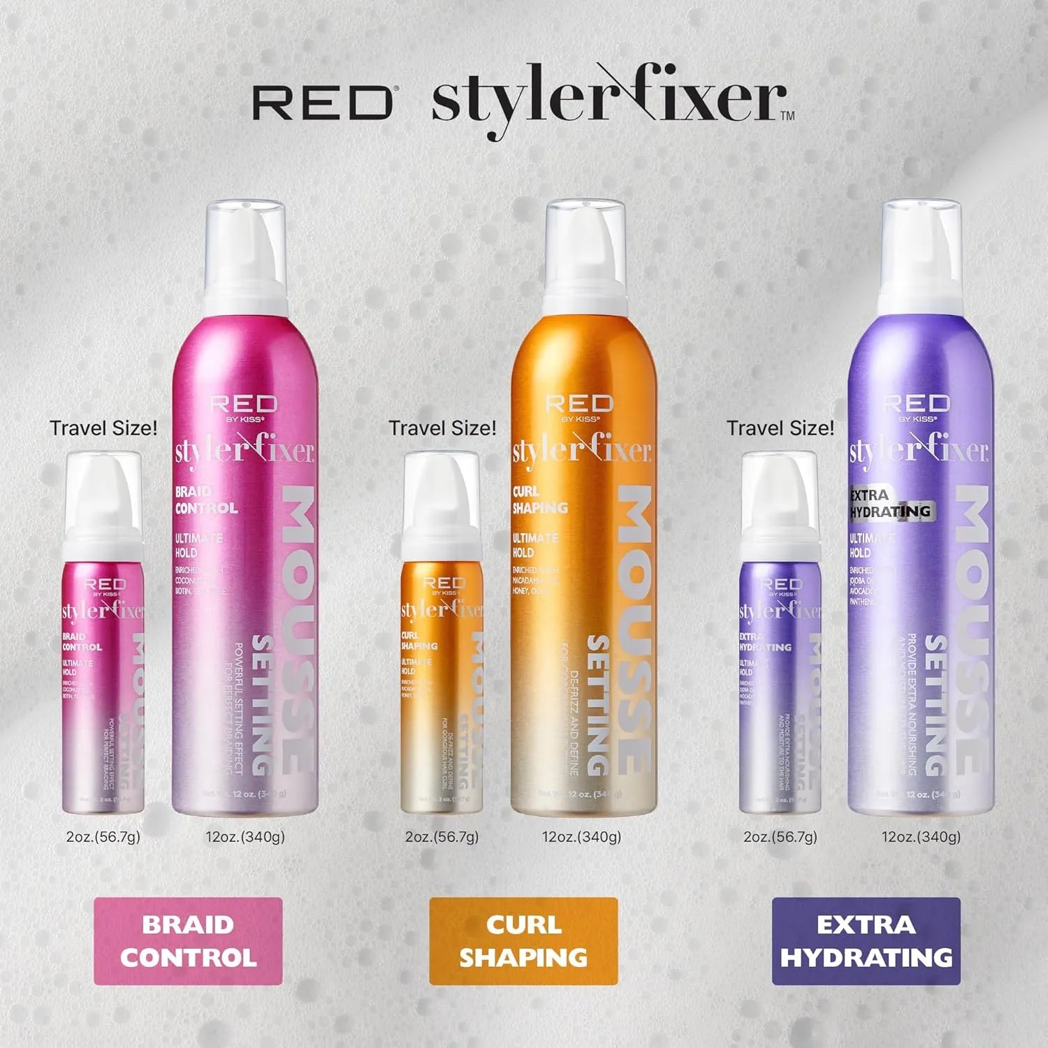 RED BY KISS STYLER FIXER SETTING MOUSSE BRAID CONTROL | STM04