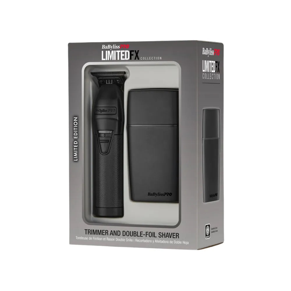 BaBylissPRO LIMITEDFX Trimmer & Double-Foil Shaver BLACK COLLECTION | FXDUOFS2TMB