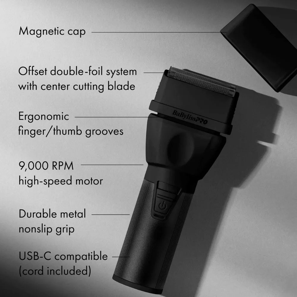 BABYLISSPRO COREFX DOUBLE-FOIL SHAVER MATTE BLACK | FX75FS2MB