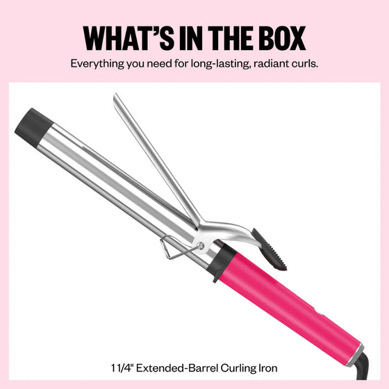 BABYLISSPRO EXTENDED BARREL CURLING IRON 1 1/4" PINK RUSH | BNTW125XLHP