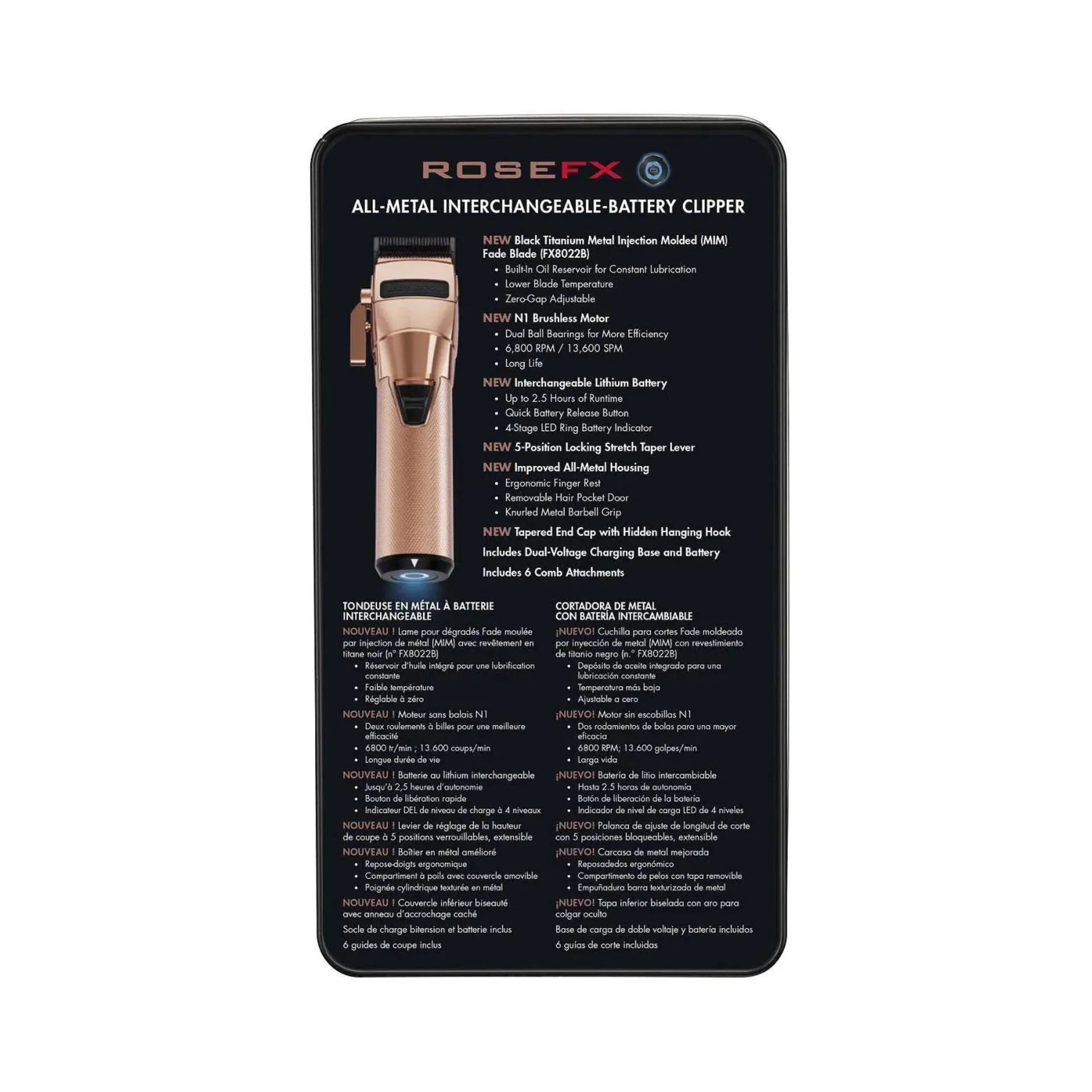 BABYLISSPRO FXONE ROSEFX CLIPPER, TRIMMER & SHAVER | FX899RG, FX799RG, FX79FSRG