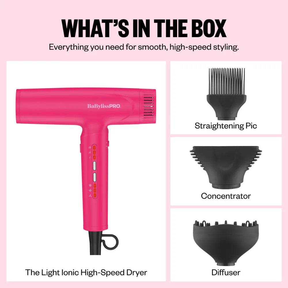 BABYLISSPRO NANO LIGHT IONIC DRYER PINK RUSH | BNTC9200HP - PRE-ORDER