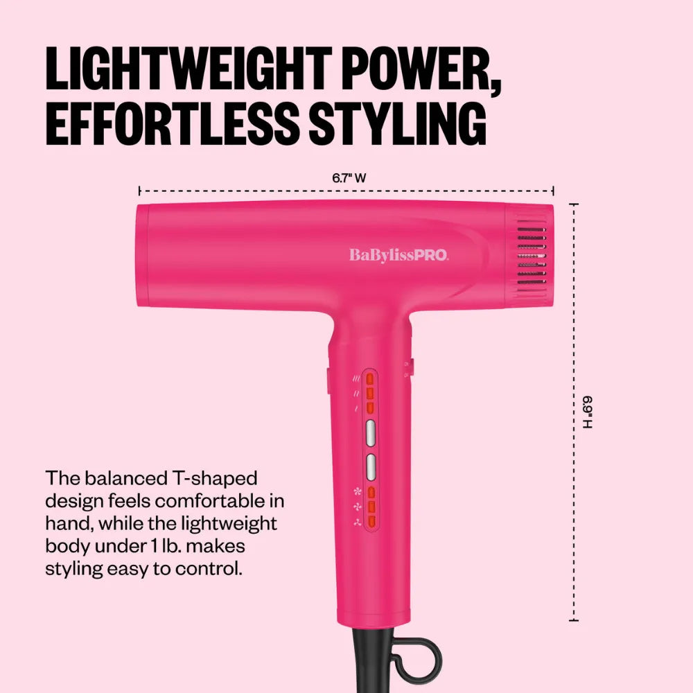 BABYLISSPRO NANO LIGHT IONIC DRYER PINK RUSH | BNTC9200HP - PRE-ORDER