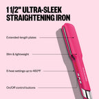 BABYLISSPRO ULTRA-SLEEK 1 1/2" STRAIGHTENING IRON PINK RUSH | BNT131THP
