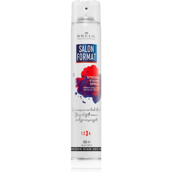 Brelil Professional Salon Format Strong Fixing Spray Hairspray for Hold and Shape 500 Ml