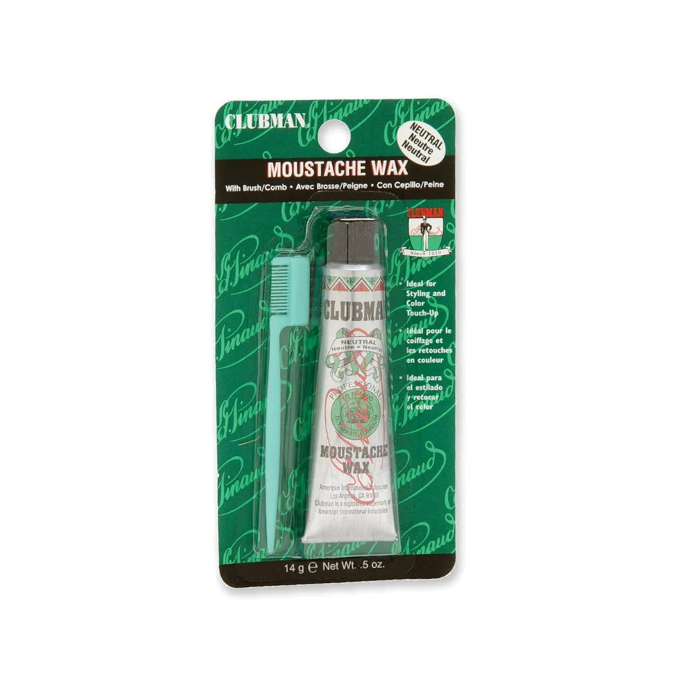 CLUBMAN MOUSTACHE WAX NEUTRAL 0.5 OZ.
