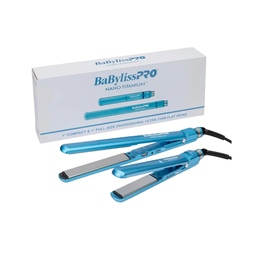 BABYLISSPRO NANO TITANIUM 1" ULTRA-THIN FLAT IRON & 1" COMPACT ULTRA-THIN FLAT IRON PREPACK | BNTPP84