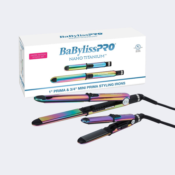 BABYLISSPRO NANO TITANIUM IRIDESCENT PRIMA STYLING IRON SET | BNTPK1RB