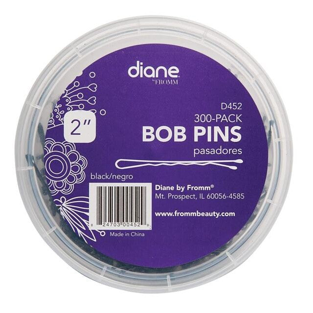 DIANE 2 BOBBY PINS 300PK BLACK D452