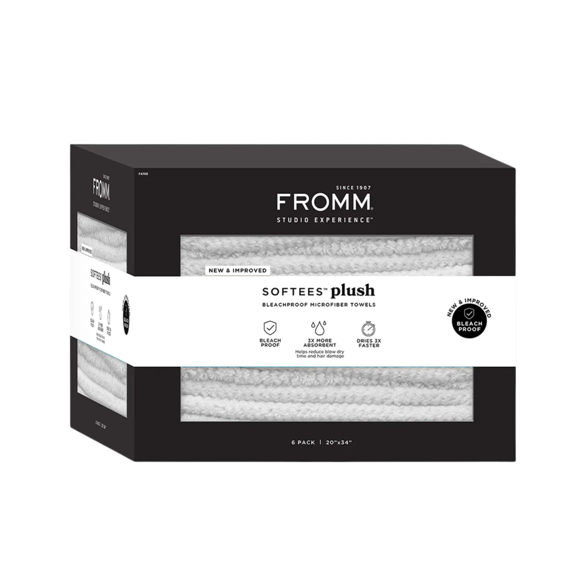 FROMM SOFTEES PLUSH MICROFIBER BLEACHPROOF TOWELS | 6 PACK | 20"X34"