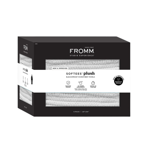 FROMM SOFTEES PLUSH MICROFIBER BLEACHPROOF TOWELS | 6 PACK | 20"X34"