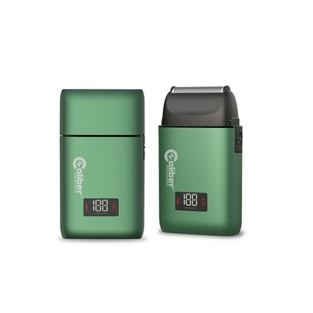 Caliber Solo Professional Electric Shaver  Metal Shell  2-Hour Battery Life  IPX4 Waterproof  LCD Display  USB-C Charging  Green