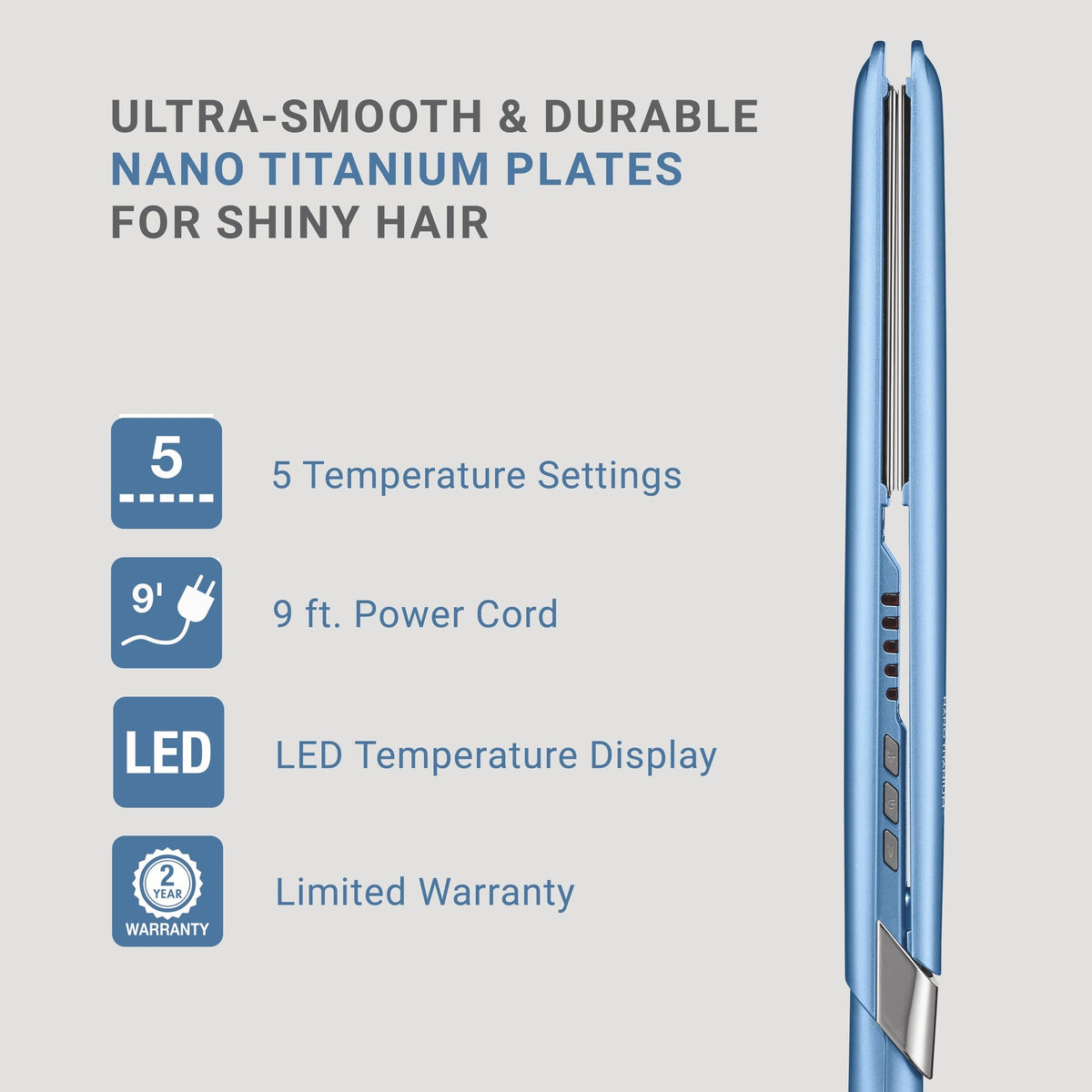 BaBylissPRO Nano Titanium 1" & 3/4" Ultra-Sleek Flat Iron Set | BNTPP93