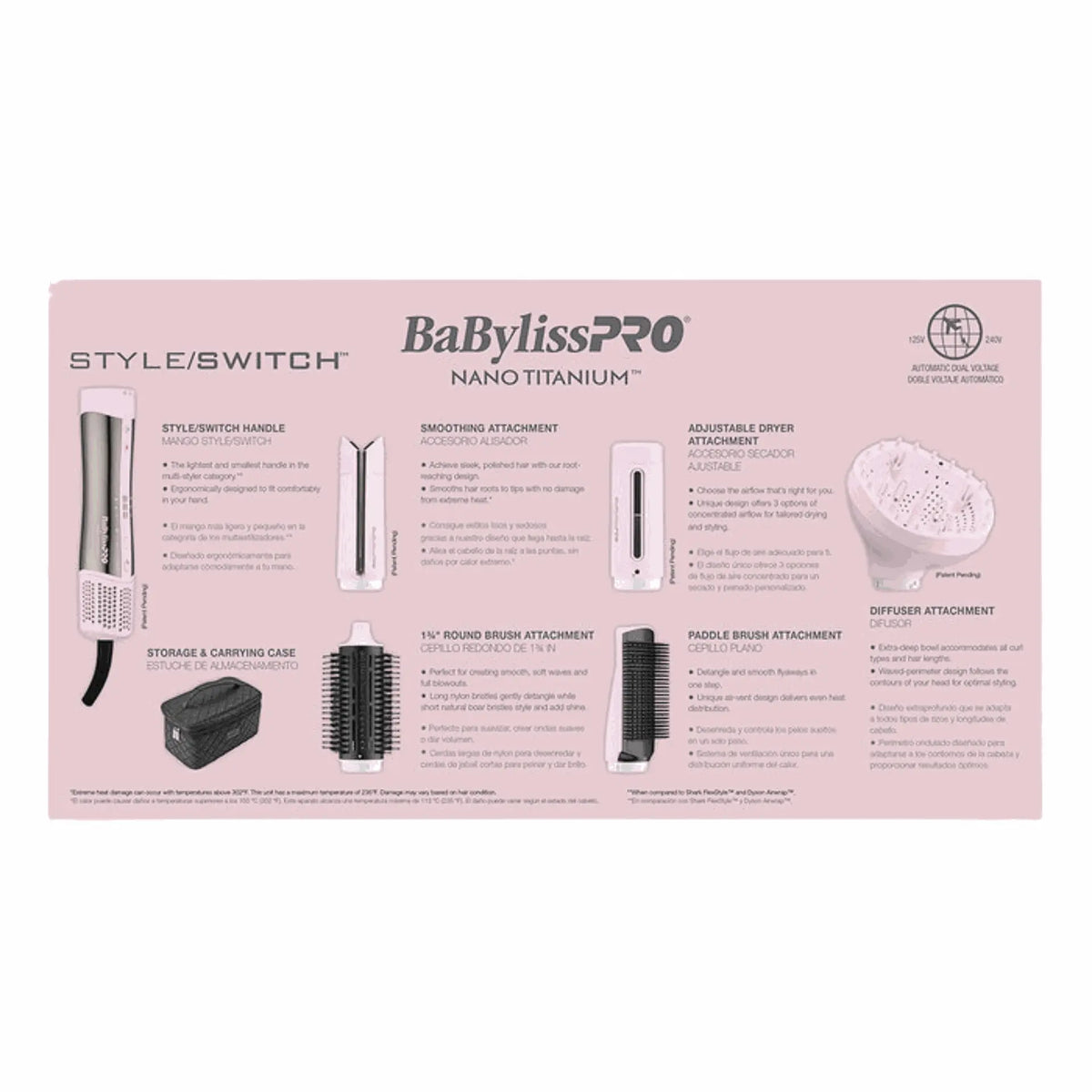 BABYLISSPRO NANO TITANIUM LIMITED EDITION STYLE\SWITCH IONIC MULTSTYLER & DRYER | BNTSSPK-5PK