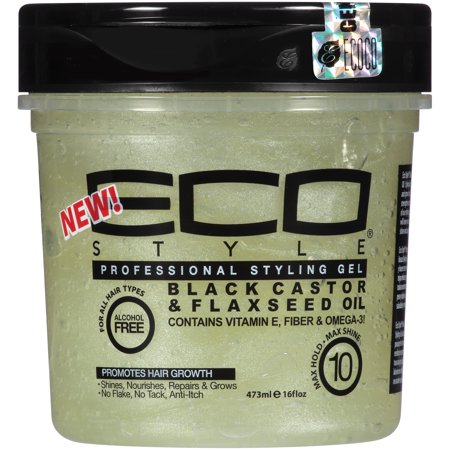 ECO STYLE PROFESSIONAL STYLING GEL BLACK CASTOR & FLAXSEED OIL 473ML | 16OZ