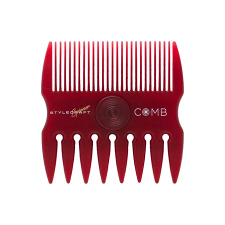 StyleCraft Professional 2 in 1 Spinner Fine/Coarse Tooth Texturizing and Grooming Hair Comb - Red | SCSBR