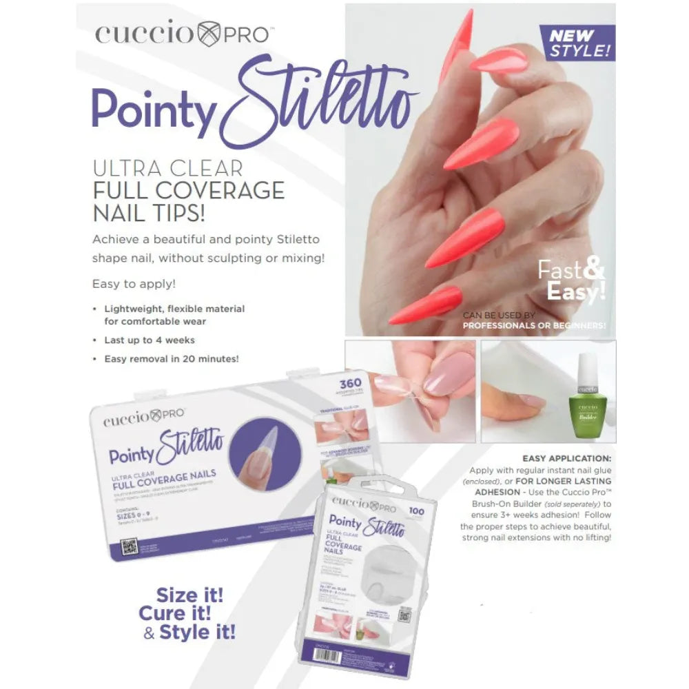 CUCCIO NUDE POINTY STILLETO FULL COVERAGE NAILS | CPNT3840