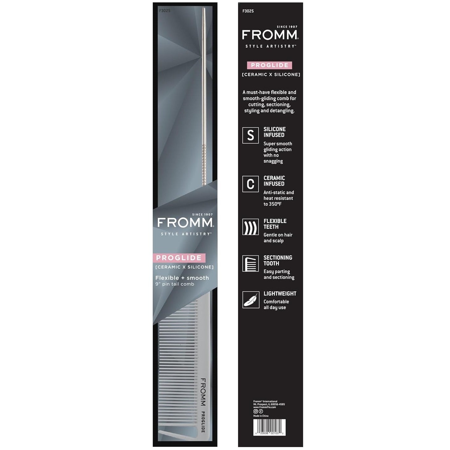 FROMM PROGLIDE PIN TAIL COMB 9&QUOT; | F3025