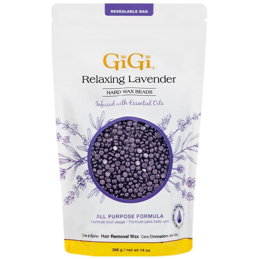GIGI HARD WAX BEADS LAVENDER 14 OZ.