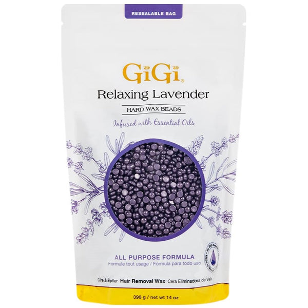 GIGI HARD WAX BEADS LAVENDER 14 OZ.
