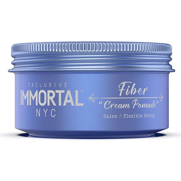 Immortal NYC Fiber Cream Hair Pomade - Flex Strong Hold - Low Shine All Natural Water-Based Cream Pomade for Men - No Residue, All Hair Types