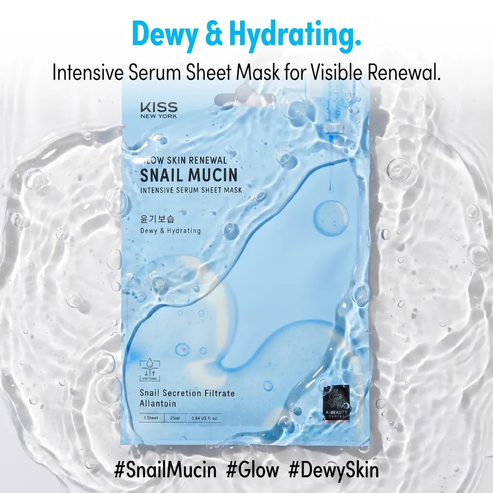 KISS GLOW SKIN RENEWAL SNAIL MUCIN MASK | KBA01