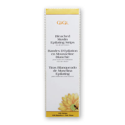 GIGI BLEACHED MUSLIN EPILATING STRIPS LARGE 100PK | 0640