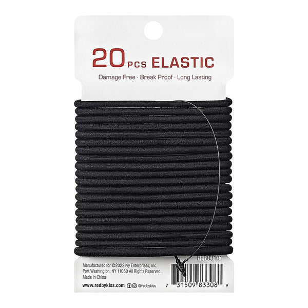 RED BY KISS ELASTIC HAIR BAND 5MM 14CT BLACK HEB01