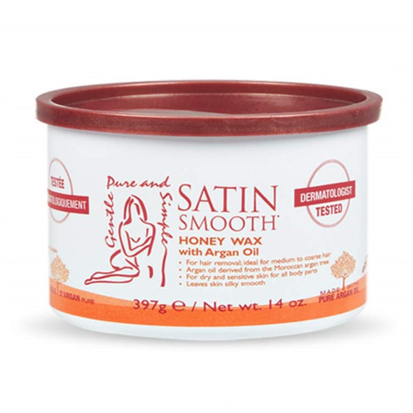 SATIN SMOOTH HONEY WAX WITH ARGAN OIL 14 OZ.