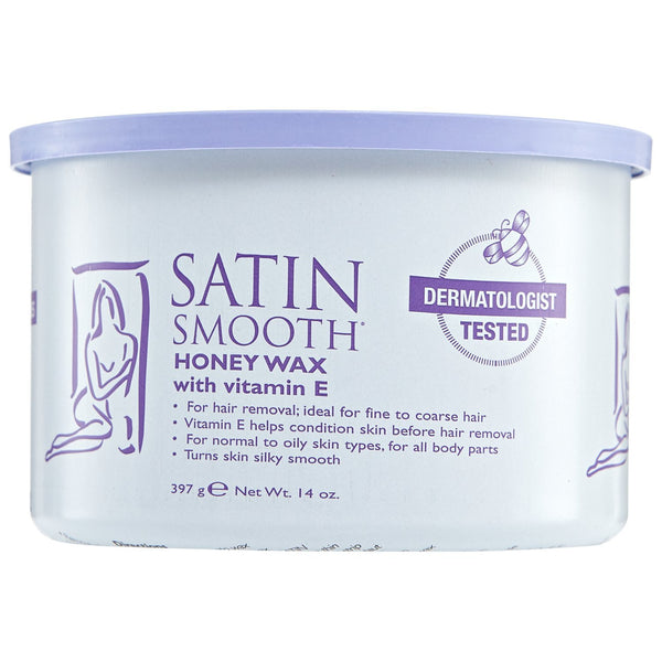 SATIN SMOOTH HONEY WAX WITH VITAMIN E 14 OZ.
