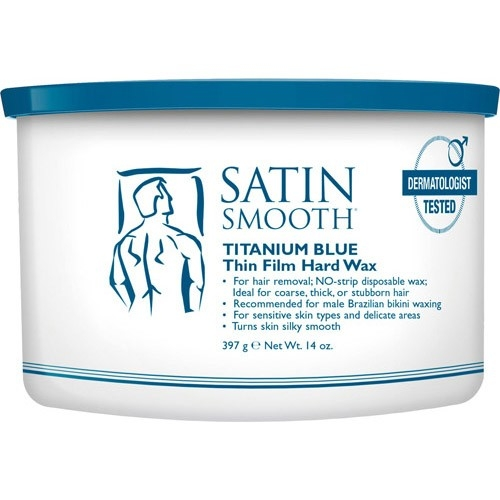 SATIN SMOOTH TITANIUM BLUE HARD WAX 14 OZ.