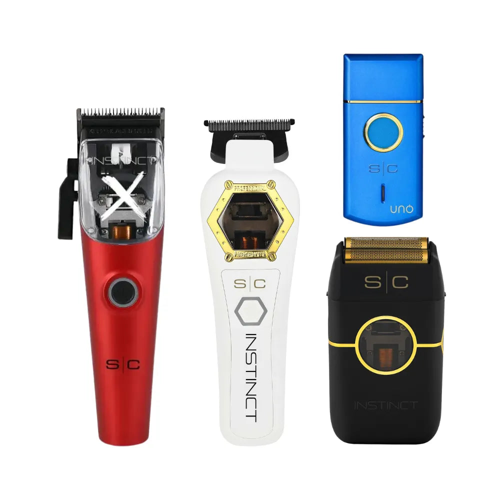 STYLECRAFT INSTINCT-X CLIPPER, INSTINCT METAL TRIMMER & FREE METAL SHAVER & UNO SHAVER - Blue