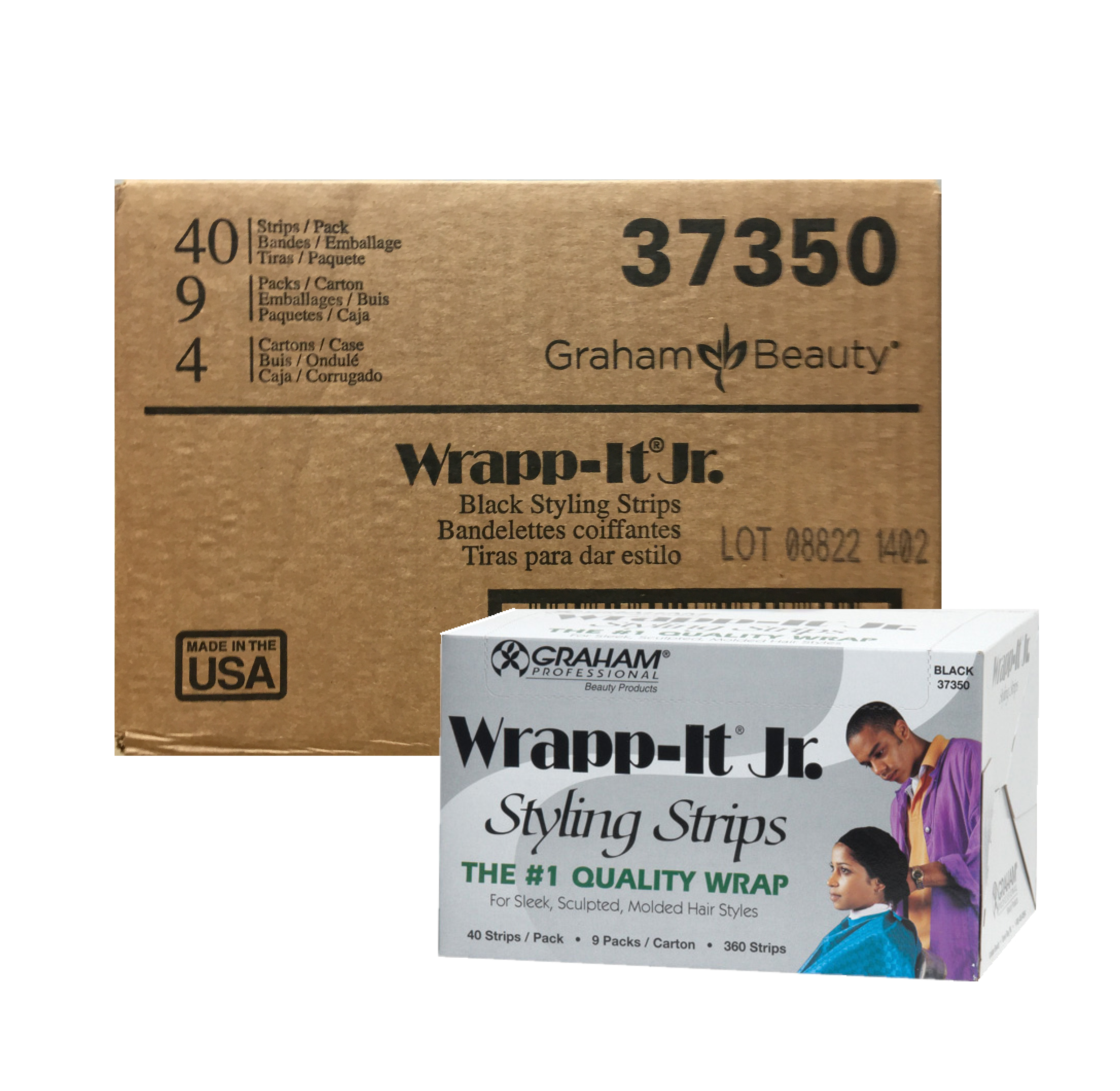 GRAHAM WRAPP-IT JR. STRIPS BLACK - CASE OF 4